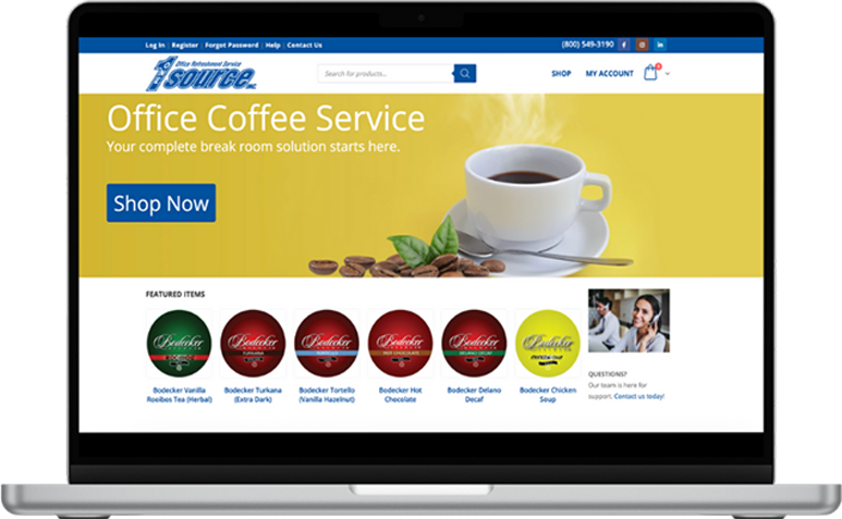 pantry-online-side Office Coffee Service web page